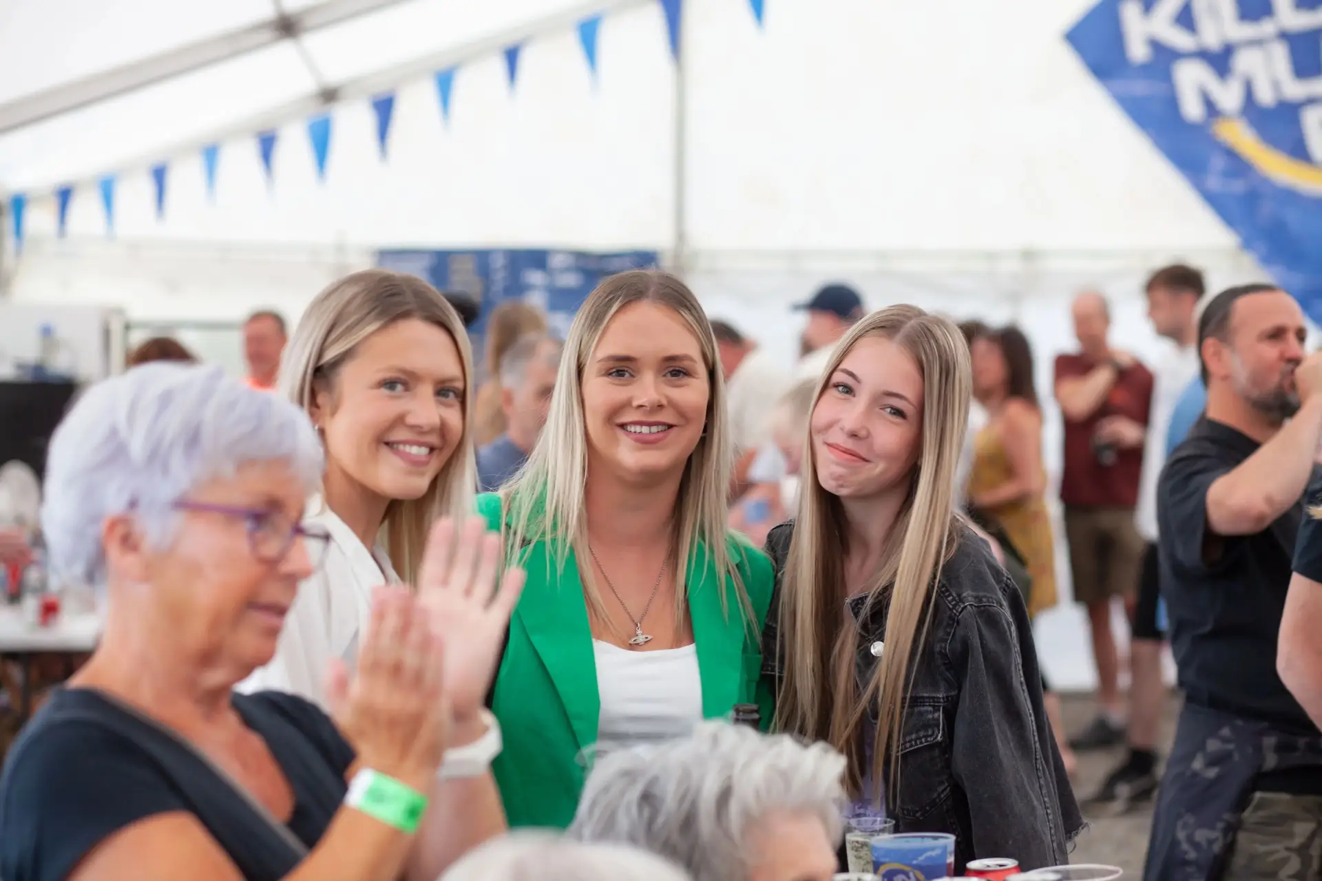 Smiling crowd at the festival